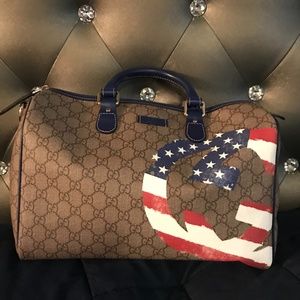 Gucci Boston Handbag GG American Flag